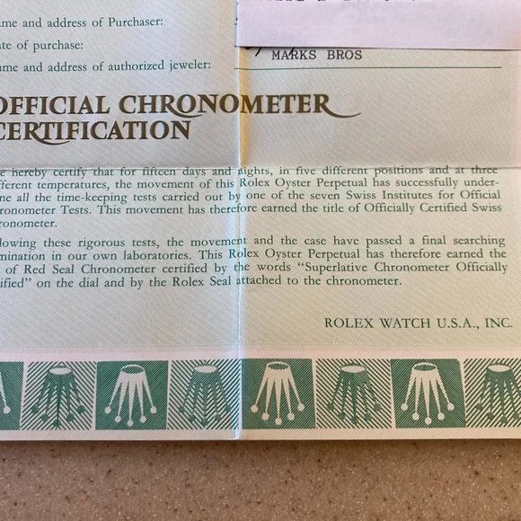 Rolex Warranty Paperwork 1997 Oyster Perpetual w/Sleeve Document Holder - Picture 5 of 11
